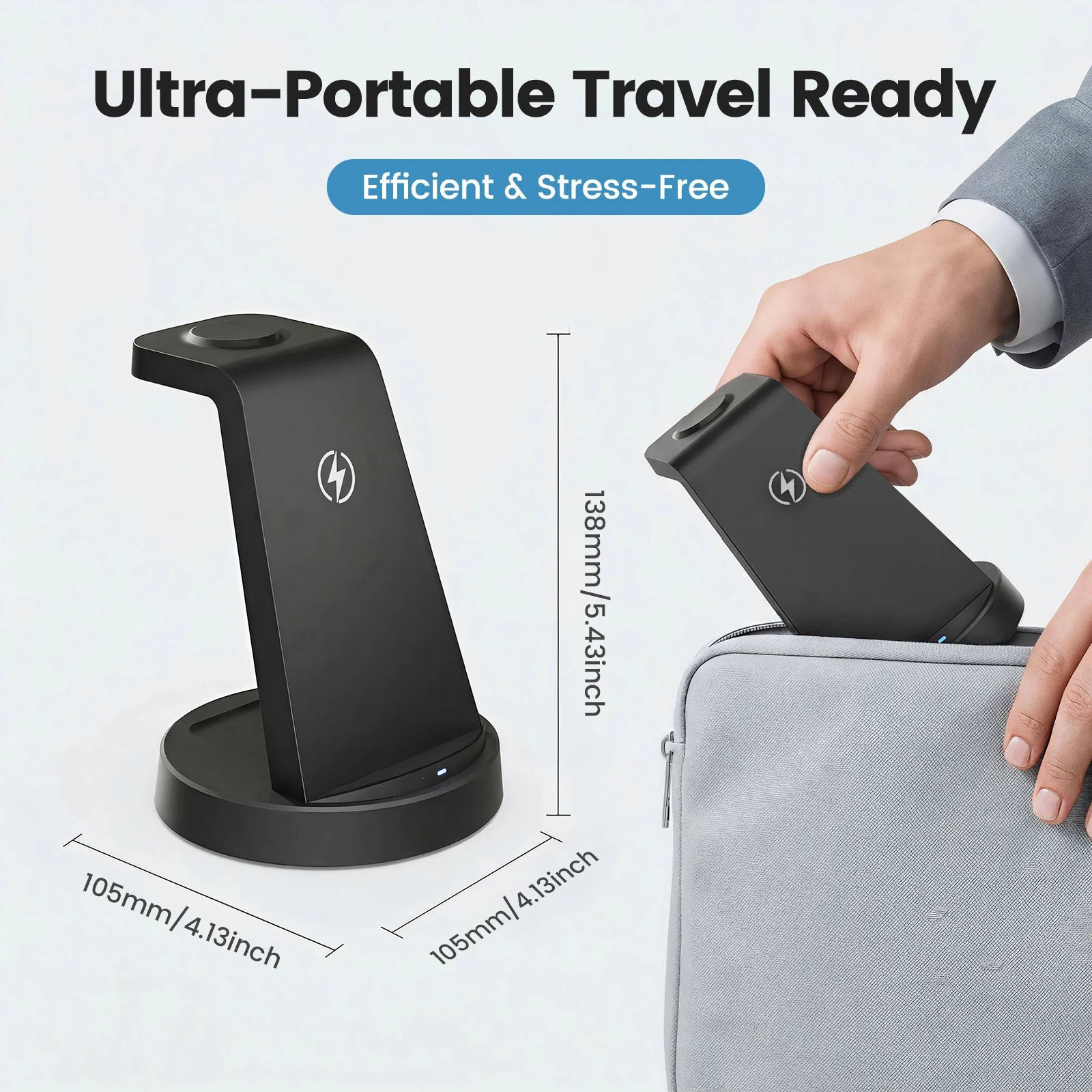 3 in 1 Magnetic Wireless Charger Dock Station 15W Foldable Fast Charging Multi-Device For Samsung S25 S24 S23 S22 Galaxy Watch iPhone