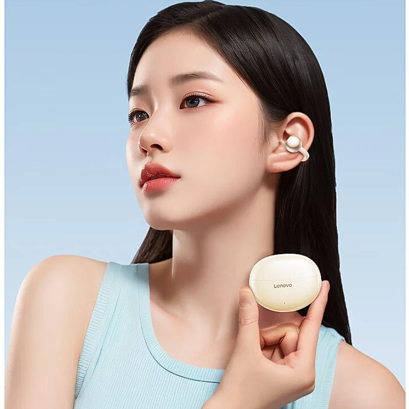 Original Lenovo TA410 TWS Panoramic Sound Effects Wireless Earbuds Ear Clip Bone Conduction With Mic Bluetooth 5.4 Headphones