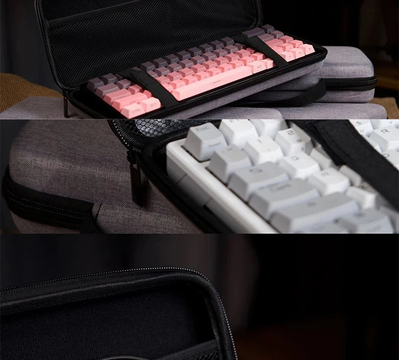 Dustproof Water-Resistant Mechanical Keyboard Case Storage Bag - EVA Hard Shell Fits 61/68/75%/TKL/98%/Full-Size Keyboards