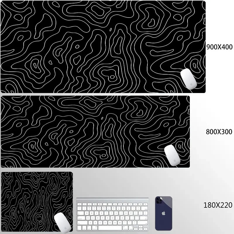 Mouse Pads Black White Line Gaming Mousepads Large Mousepad Gamer Natural Rubber Mat Company Lockrand Deskmat Design For Gift