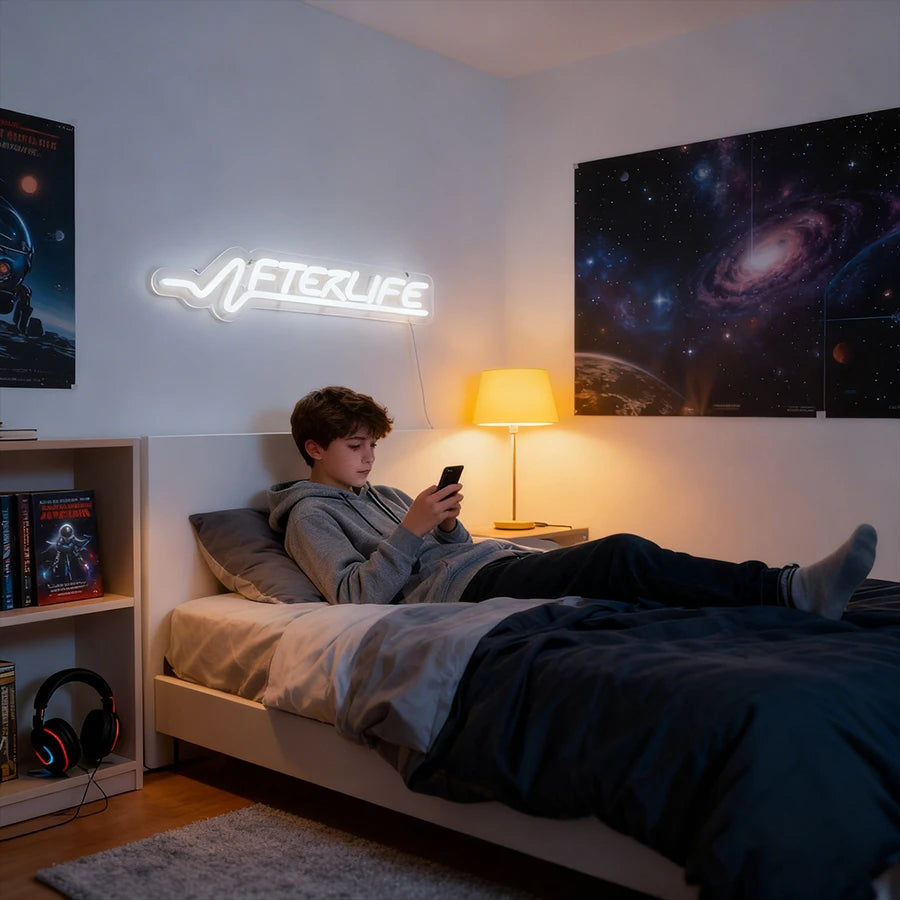 Cyberpunk Neon Sign Game LED Sign for Wall Decor Shooting Games Neon Light for Gaming Room Man Cave Bedroom Gifts for Teen Boys