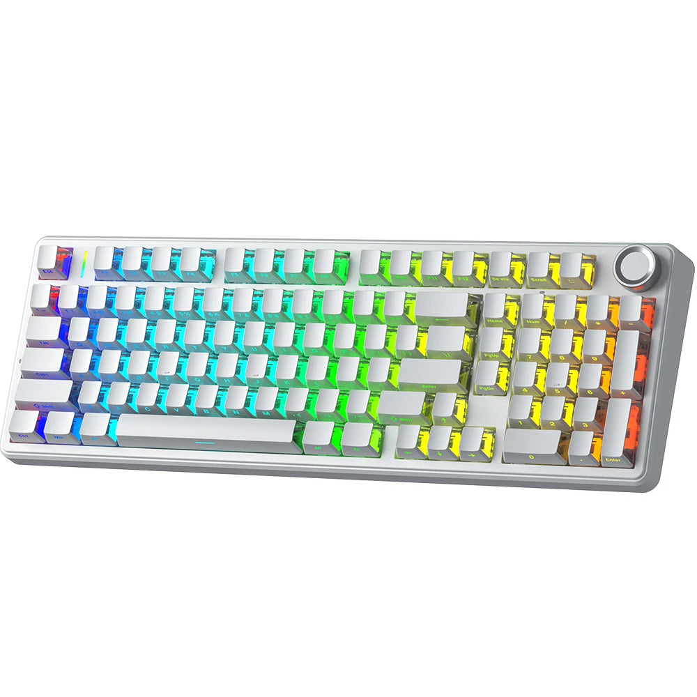 AULA F99 Pro Silent Mechanical Keyboard 2.4G Wireless PBT Keycap Hot-Swappable RGB Backlit Translucent Sided Engraved Keyboard
