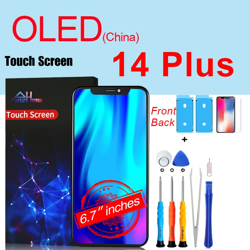 PINZHENG High Quality Screen INCELL LCD OLED For iPhone 14 Pro 15 Plus 13 Pro Max Display For iPhone Replacement With Tools