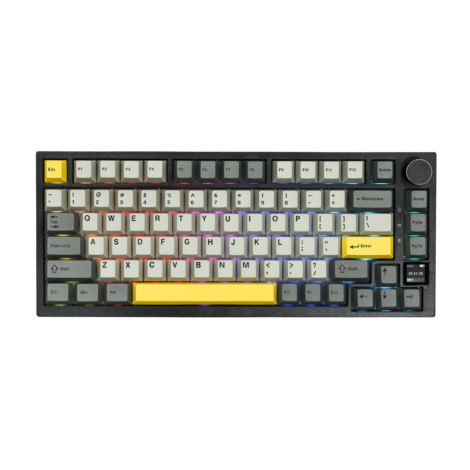 Ajazz AK820 Pro 75% Gasket-mounted Bluetooth 5.1/2.4G Wireless & Wired Mechanical Keyboard with TFT Screen for Gaming