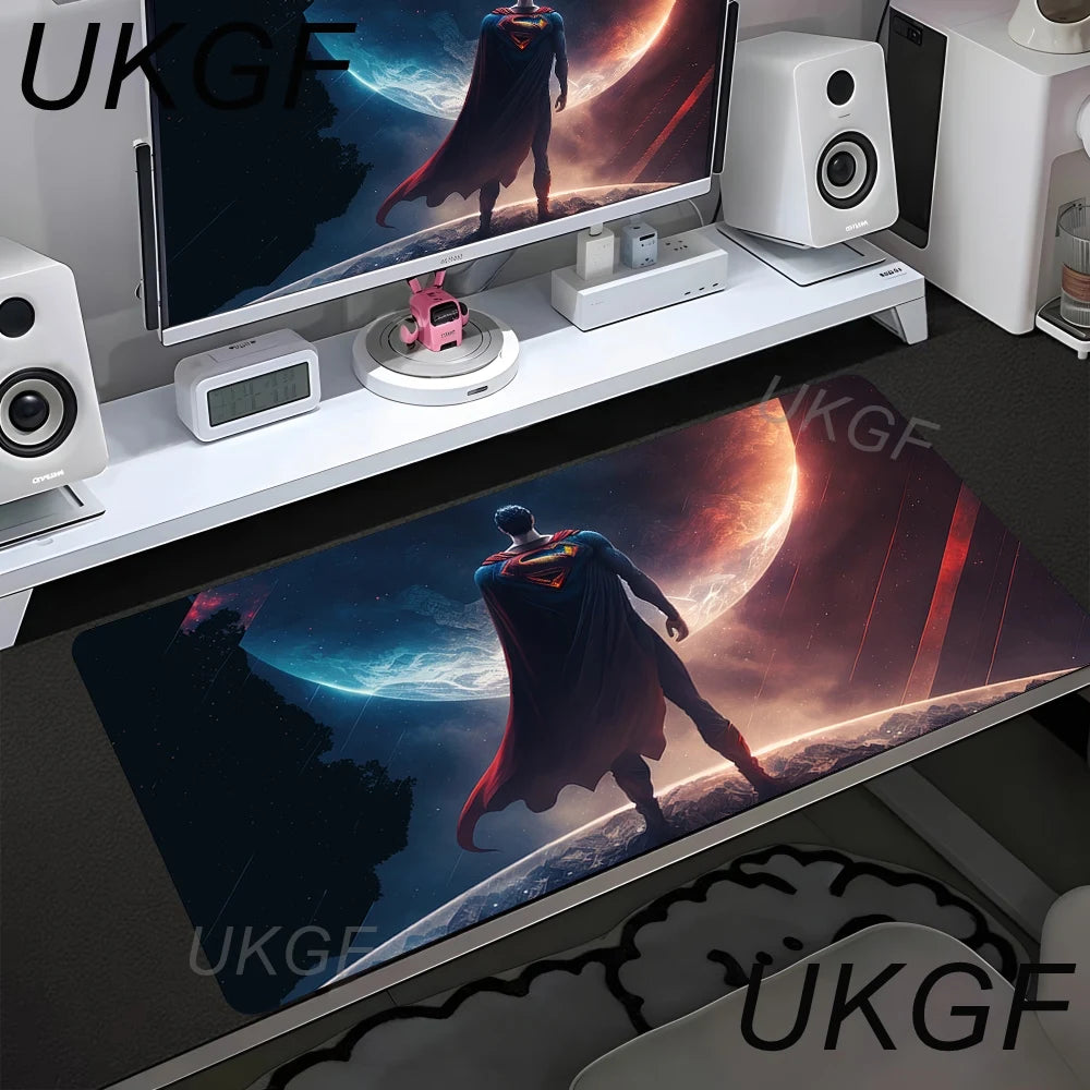 Anime S-Superman Mouse Pad Office PC Speed Gamer Keyboard Mousepad Laptop Gaming Accessories XXL Desk Mat 900x400 Carpet