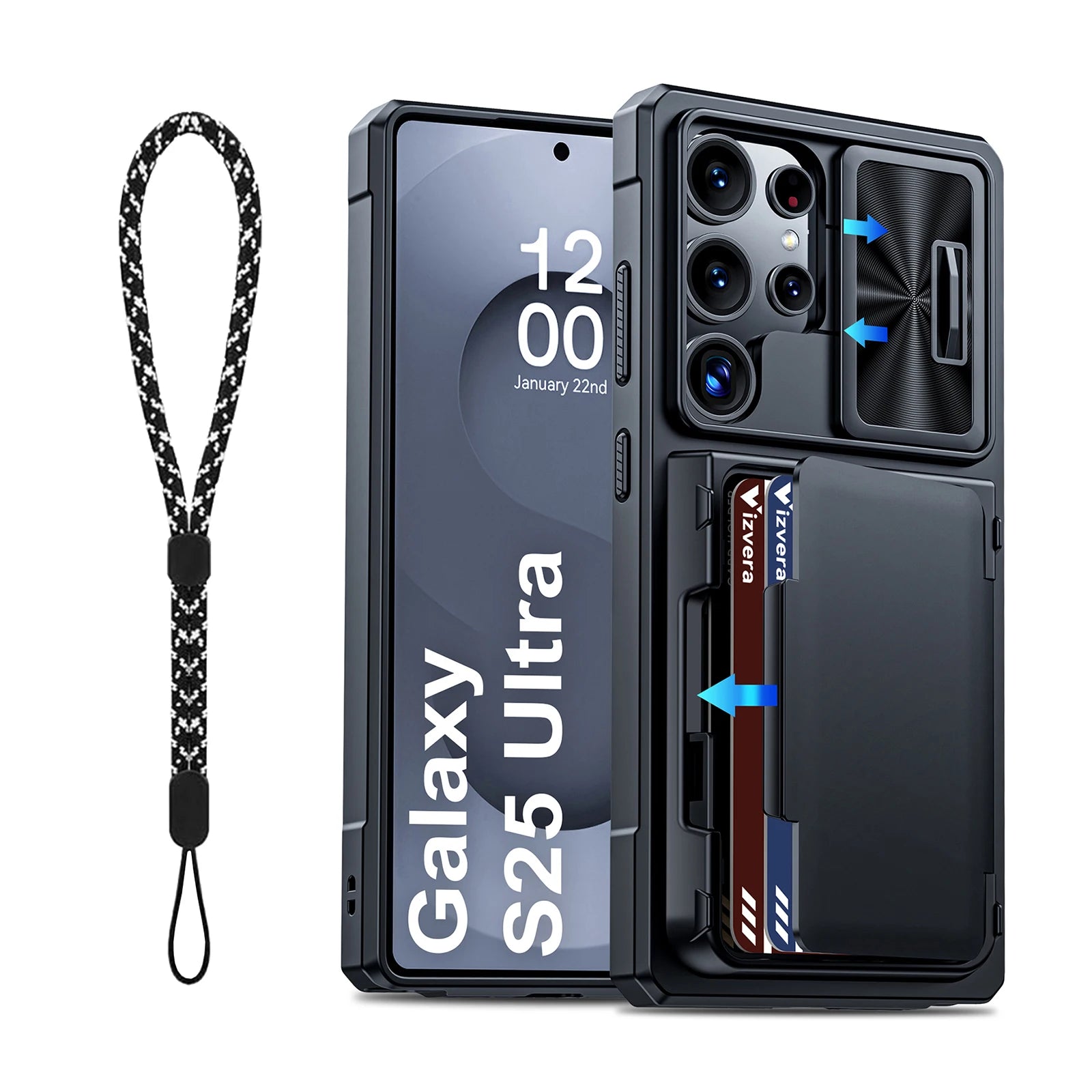 Samsung Galaxy S25 Ultra Case Wallet - Full Body Protective with Card Holder (4 Cards) Camera Cover & Kickstand for Women & Men