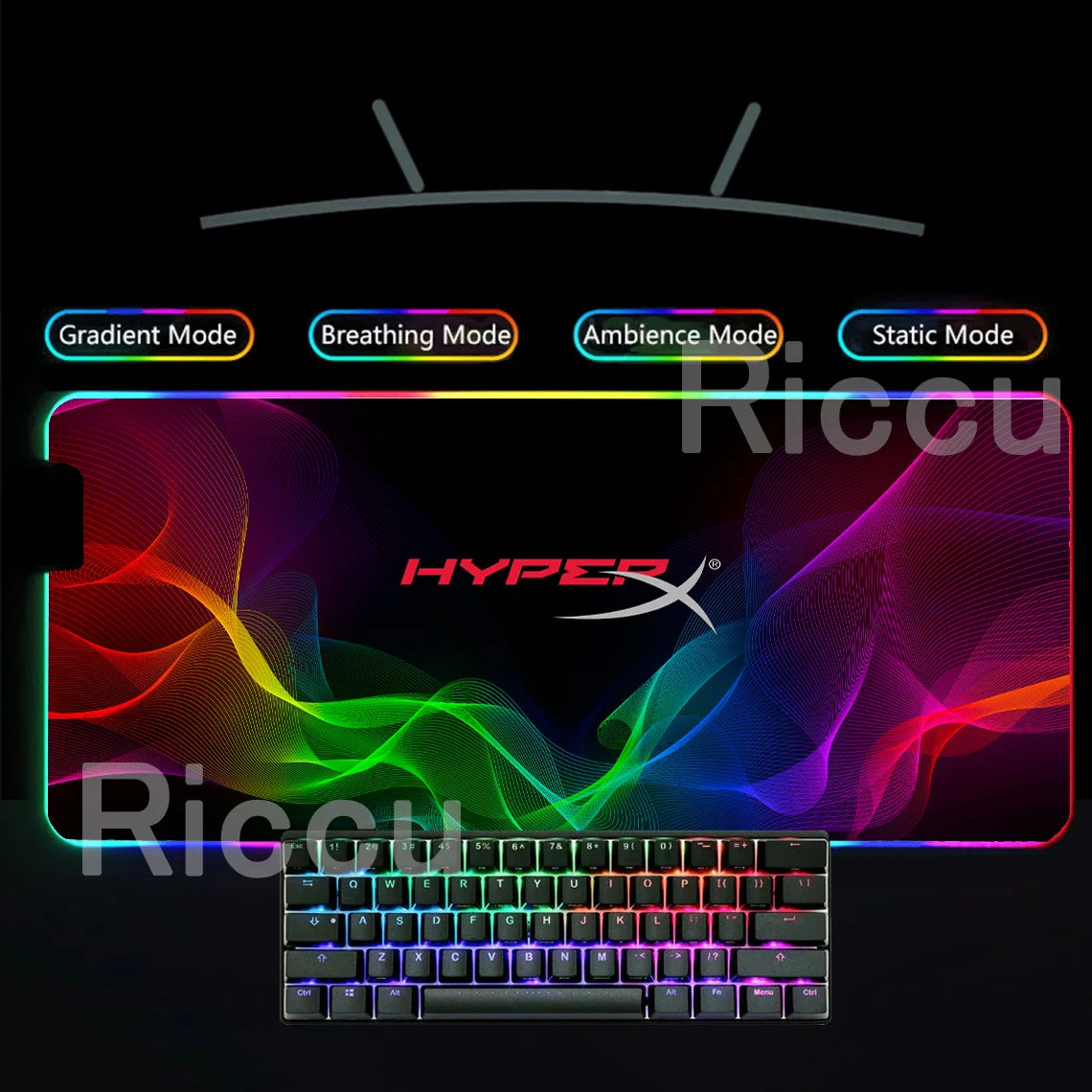 HYPERX RGB Large Mouse Pad Gaming Speed Mousepad Colorful LED Luminous XXL Game Computer Backlight Keyboard Accessories desk Mat