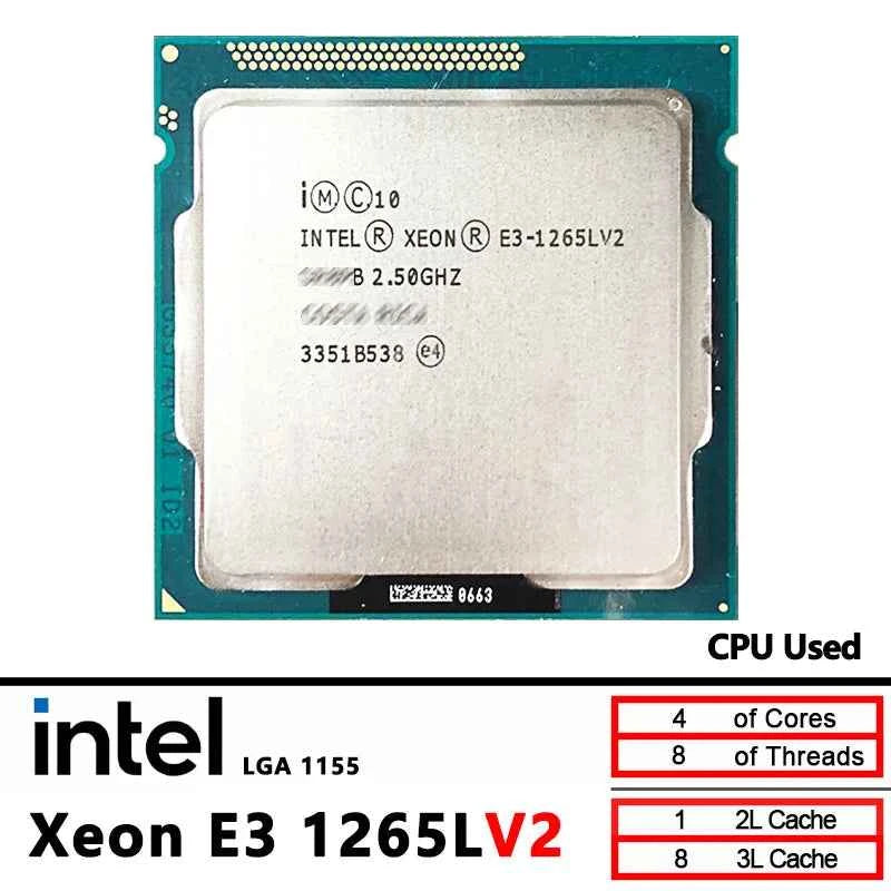 Intel Xeon E3-1265LV2 Used E3 1265L V2 2.5 GHz Quad-Core Eight-Core 45W CPU Processor LGA 1155