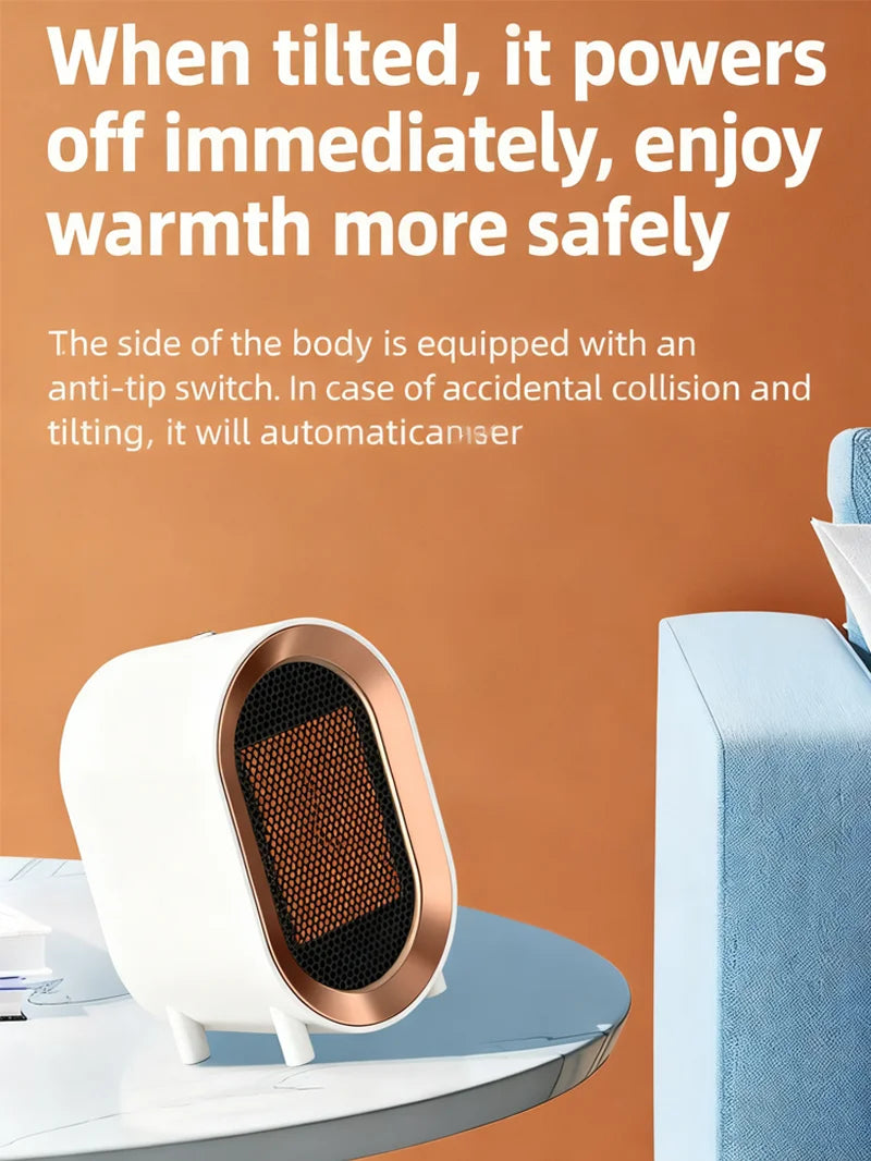 Electric Fan Heater For Room Winter 1200W Fast Heating Bathroom Living Room Office Desktop Portable PTC Ceramic Warm Air Blower