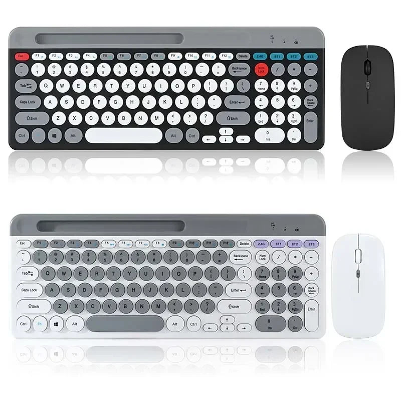 2.4G Wireless Keyboard Mouse Combo Portable Bluetooth Colorful Keyboard Rechargeable Silent for Tablet Laptop Desktop Computer