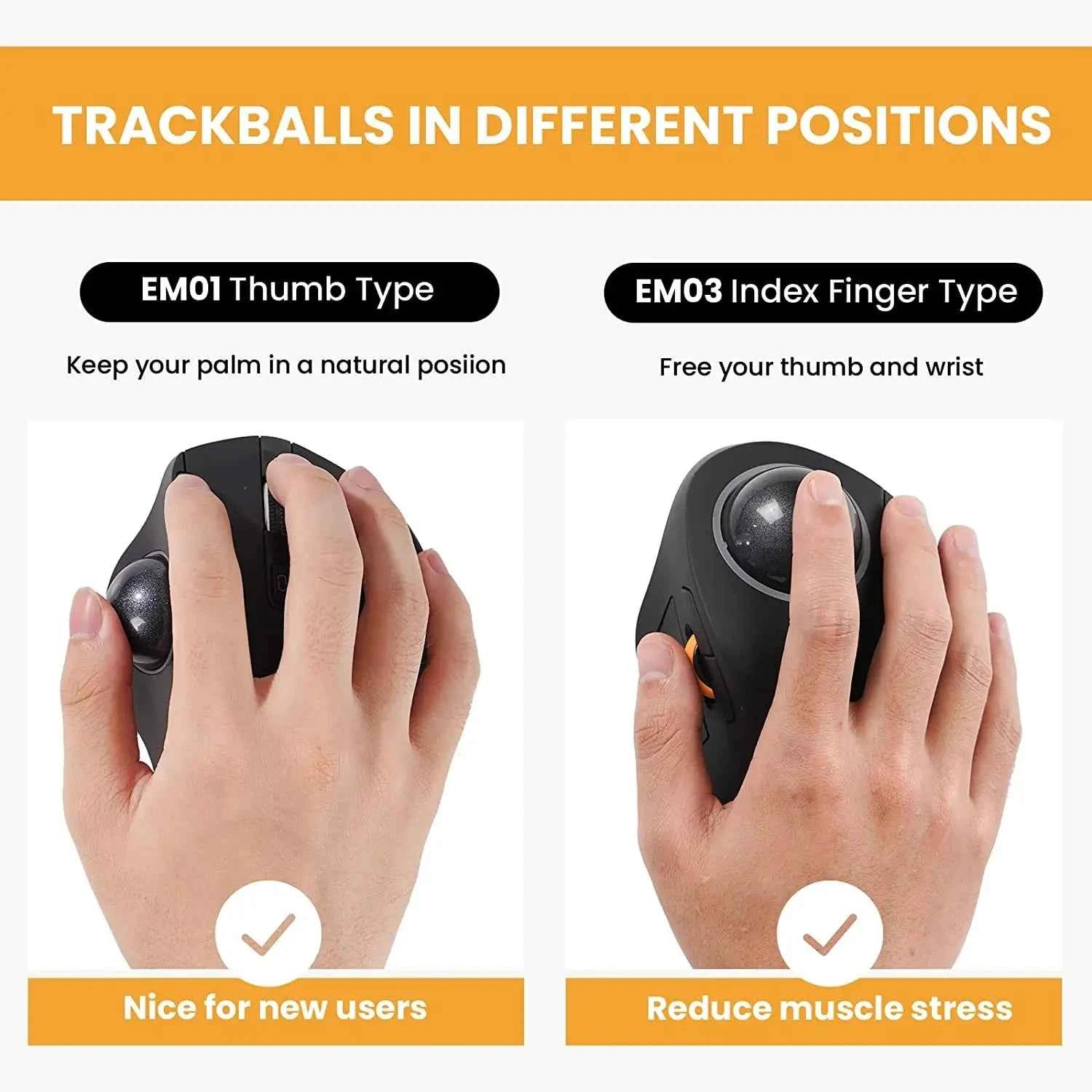 SEENDA EM03 Wireless Index Finger Trackball Mouse