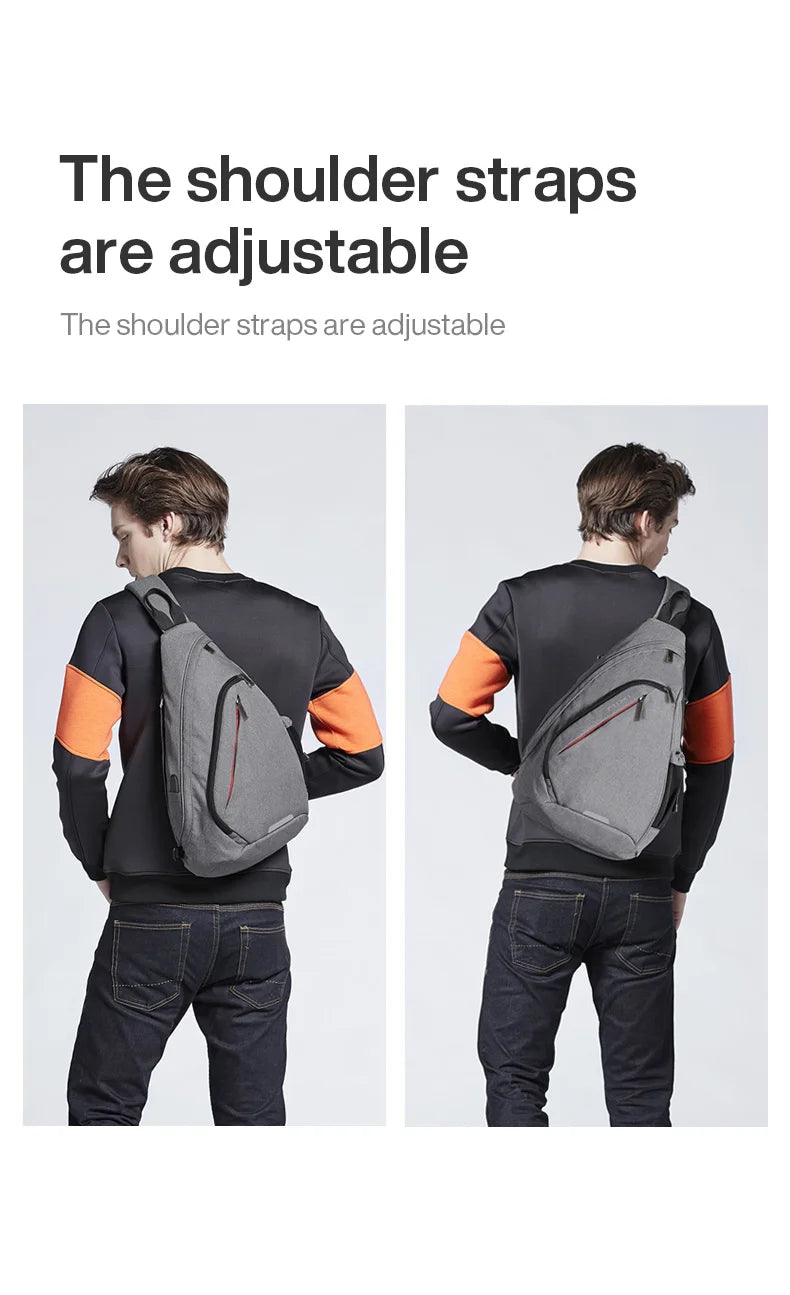 Mixi One Shoulder Backpack Crossbody Sling Bag – USB Charging Sports Travel Bag for Men & Women, Lightweight Cycling & School Backpack