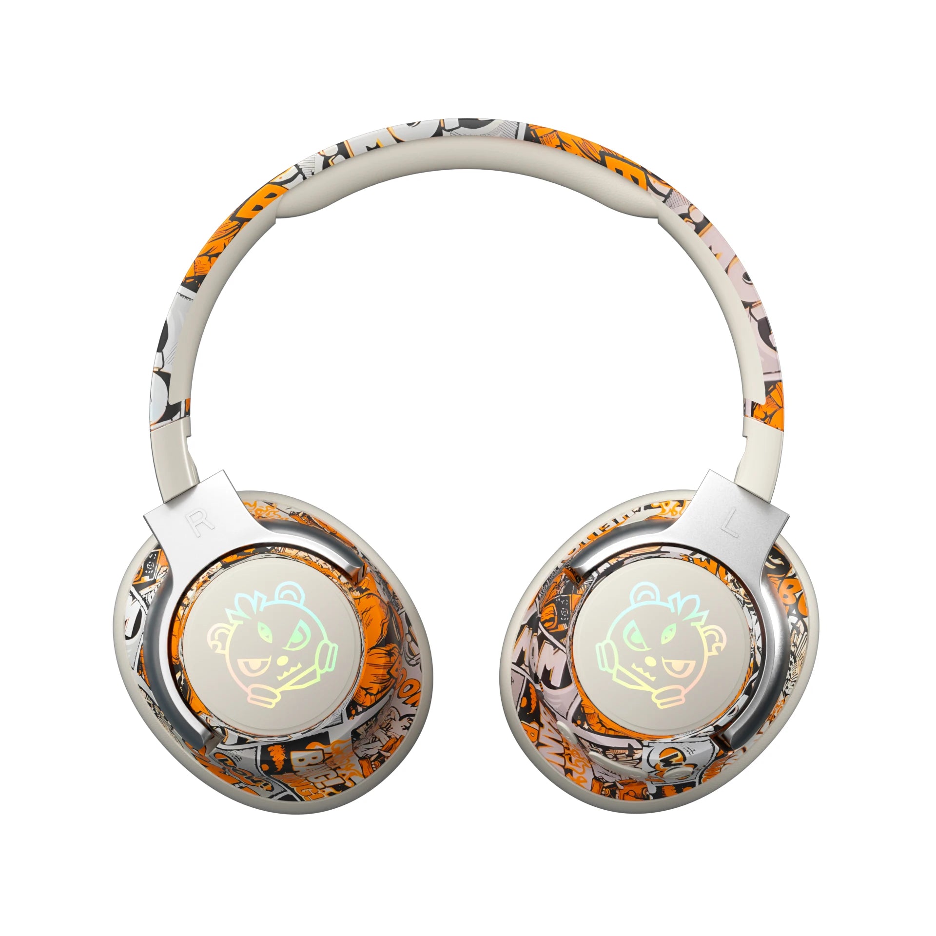 Graffiti Wireless Gaming Headphones 360° Stereo Sound, Support AUX/TF Card Mode Hi-Res Audio, Over Ear Foldable Lightweight