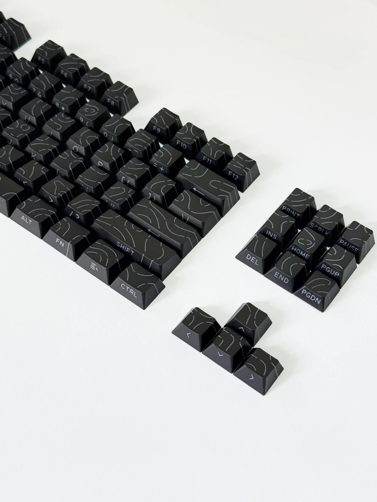 Lines Sided Shine Through Keycaps Cherry Profile Black White 97/133 Keys Customer keycaps for Mechanical Keyboard 60% 65% 75%
