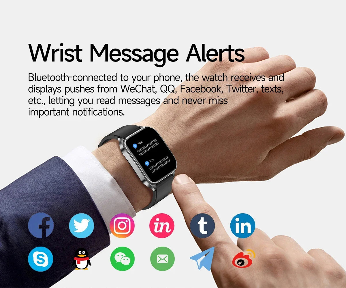 New Laser Treatment Three High Smart Watch Men ECG Heart Rate Uric Acid Health Tracker 1.95 inches Sapphire Glass SmartBracelet