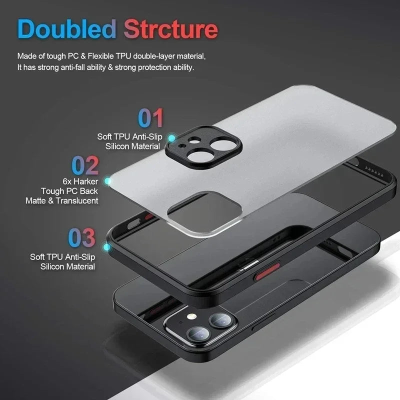 Matte Phone Case For iPhone 14 13 12 15 Pro Max Mini Luxury Soft Silicone Shockproof Case For iPhone 11 XS MAX X XR 7 8 Plus SE