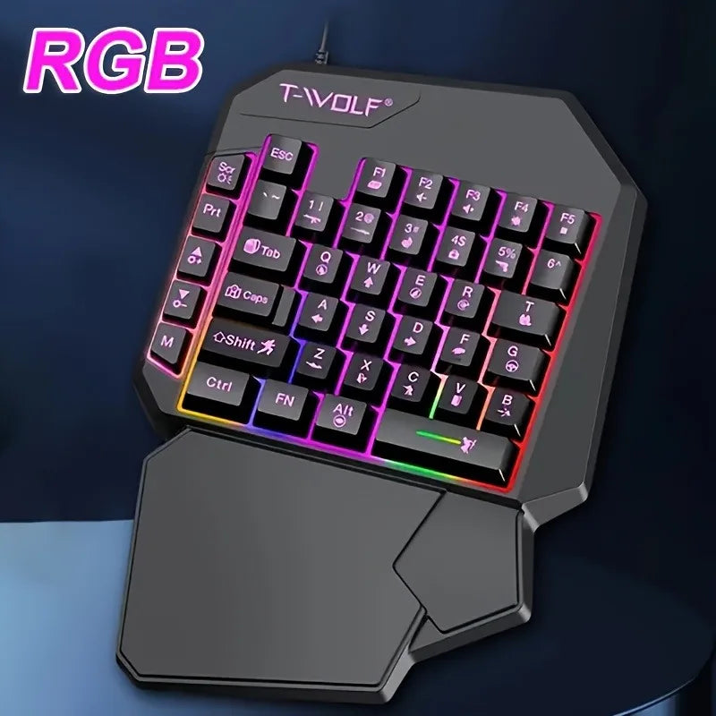2 in1TF900 Gaming Keyboard and Mouse Set Ergonomic Wireless Gaming Keyboard 7 RGB Backlighting,  for PUBG Mobile Games /Laptop