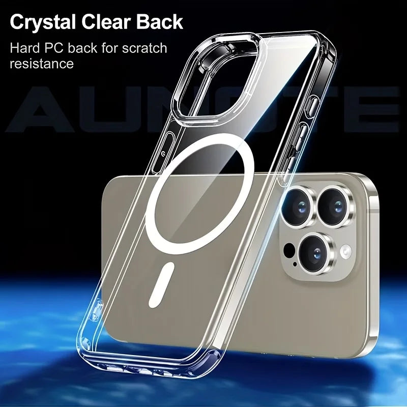 Phone Case - This new magnetic high transparency PC phone case provides complete protection and is compatible with wireless charging, suitable for iPhone 13 to 17, including Pro and Pro Max versions