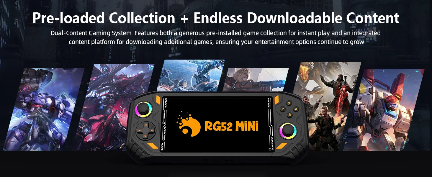 AISLPC RG52 MINI Handheld Game Console Dual System 2.4G WIFI 5.5