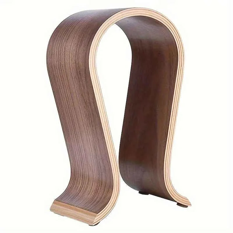 TTAKA7 U-Shape Wooden Headphone Stand – Retro Walnut Desk Holder