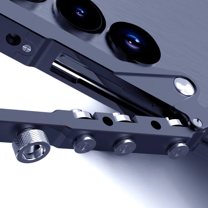 Luxury Armor Metal Aluminum Phone Bumper For Samsung Galaxy S26 S25 S24 Ultra + FE Cover Mechanical Purely Handmade Skull Case