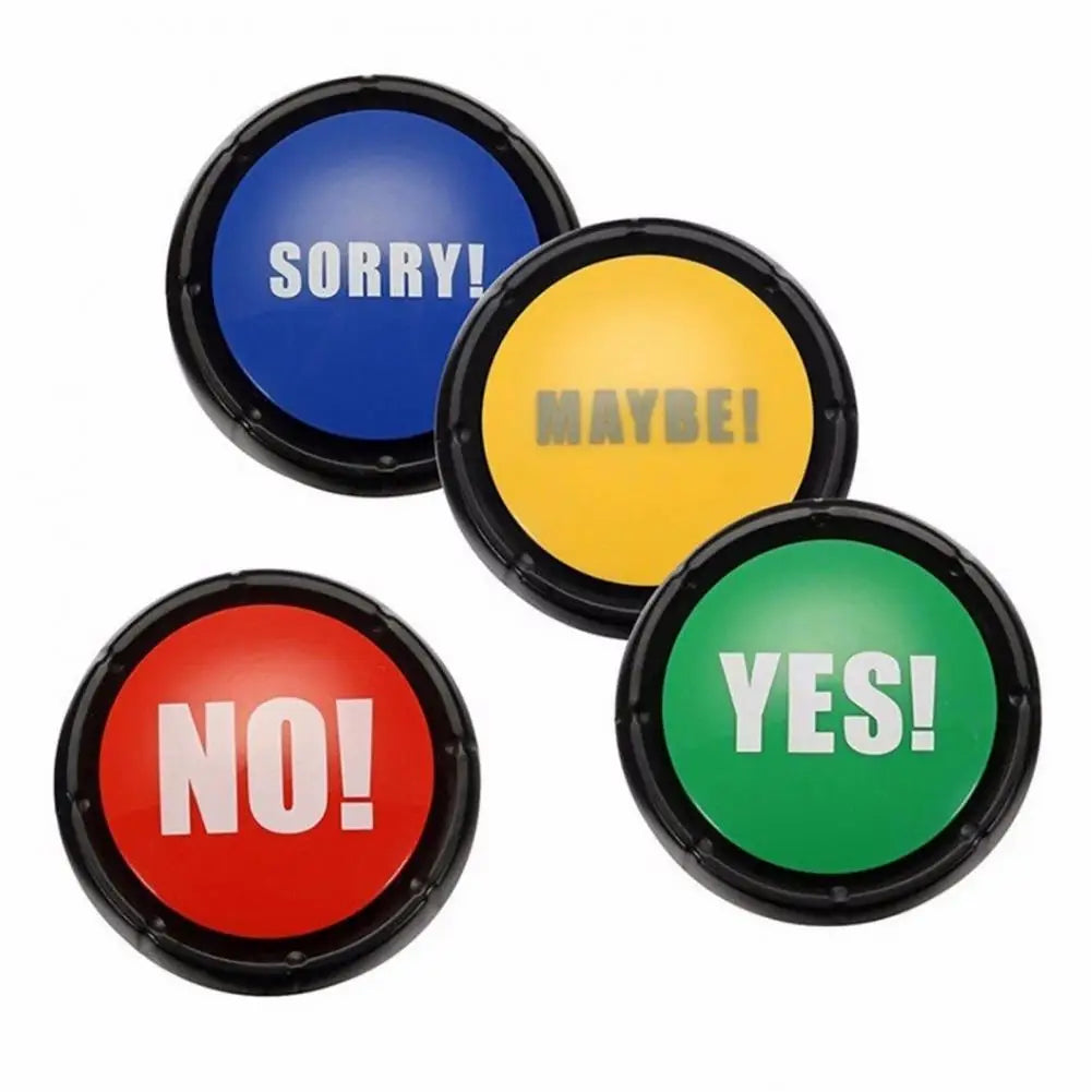 Funny Talking Button No Sorry Yes Sound Party Button Bullshit Maybe Toys Home Office Party Gag Funny Toy For new Vocal toys