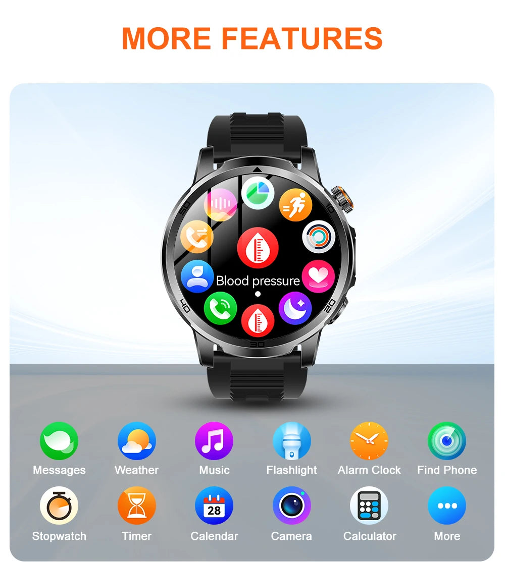 MEVADEN 1.85 inch Steel Smart Watch Men Bluetooth Call Smartwatch Sports Flashlight 1000mAh Health Monitor Watch for Male MD60