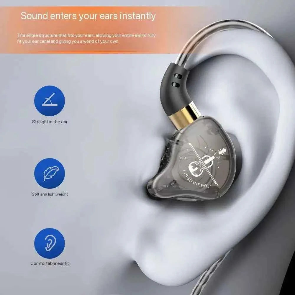 HiFi Wired Earphone Type C with MIC Sport Running Headphones USB C Bass Stereo Headset 3.5mm Music Earbuds for Samsung