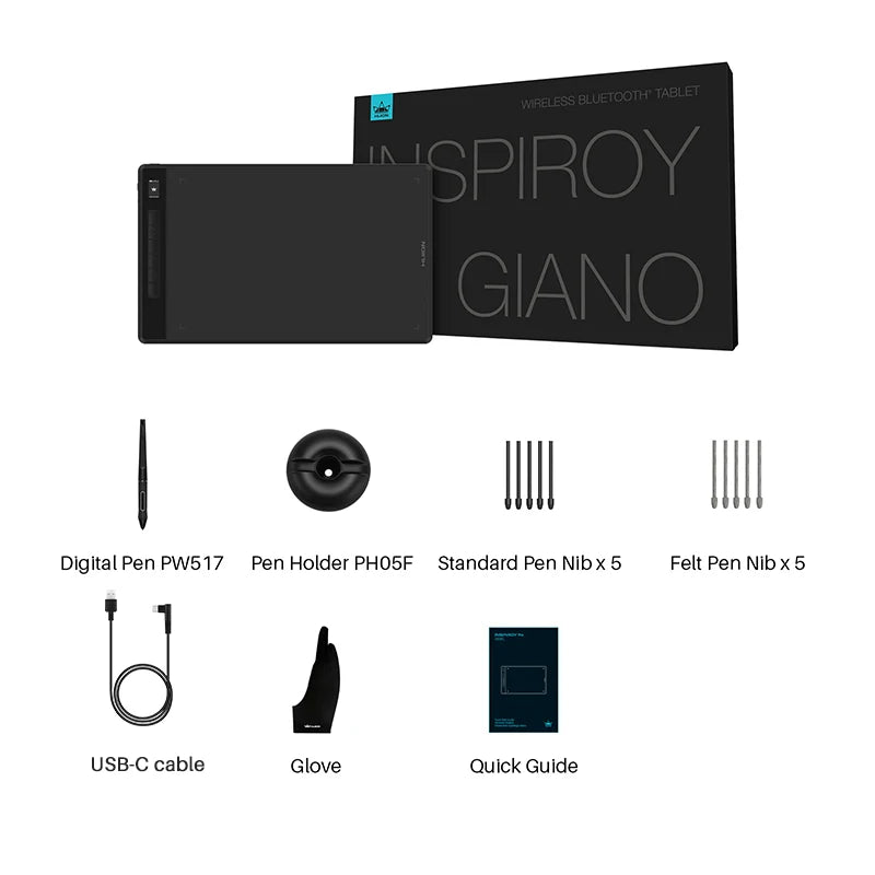 13.6 x 8.5 Inch HUION G930L Wireless Graphics Tablets Inspiroy Giano Drawing tablet Bluetooth Connection with Pentech 3.0 Stylus