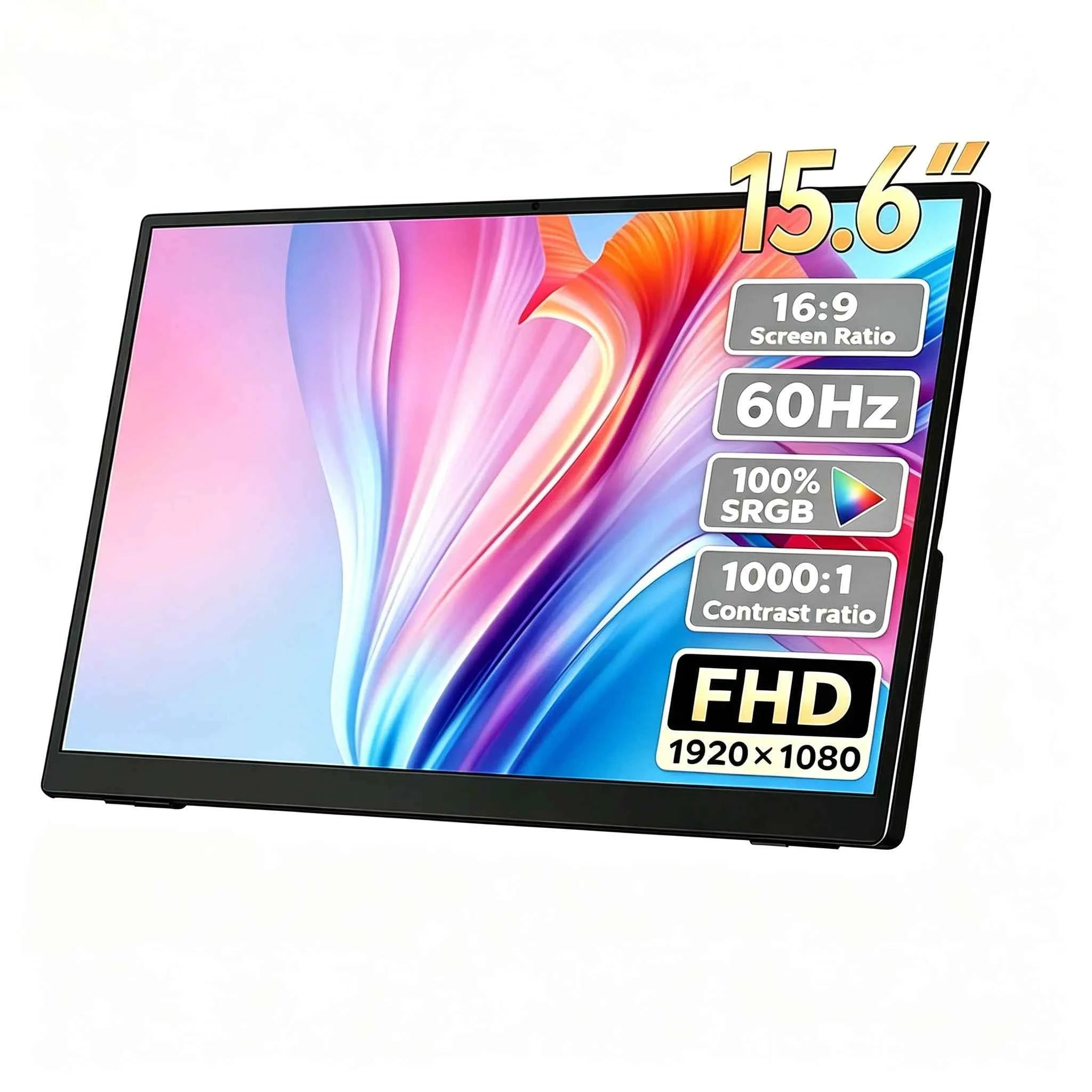 15.6 Inch 1080P Portable Monitor 16:9 Full Screen Extension for Laptop Phone Game Console
