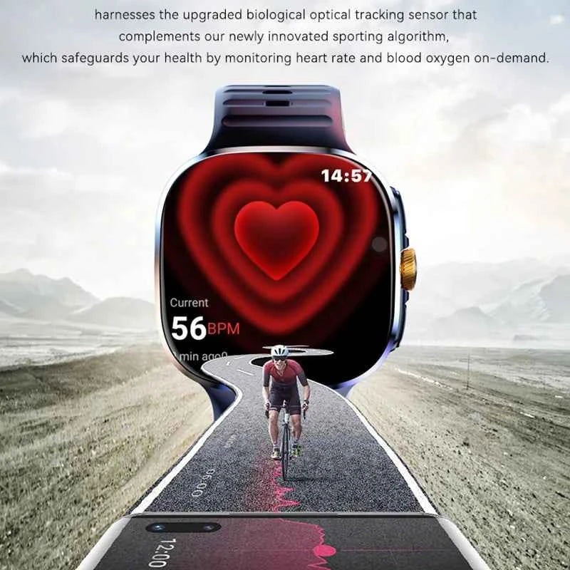 8GB+128GB RAM 5G/4G Android 9.0 Smart Watch 2.4 inch AMOLED 2100mah Battery 900W Camera GPS WIFI Google APPS Download Smartwatch