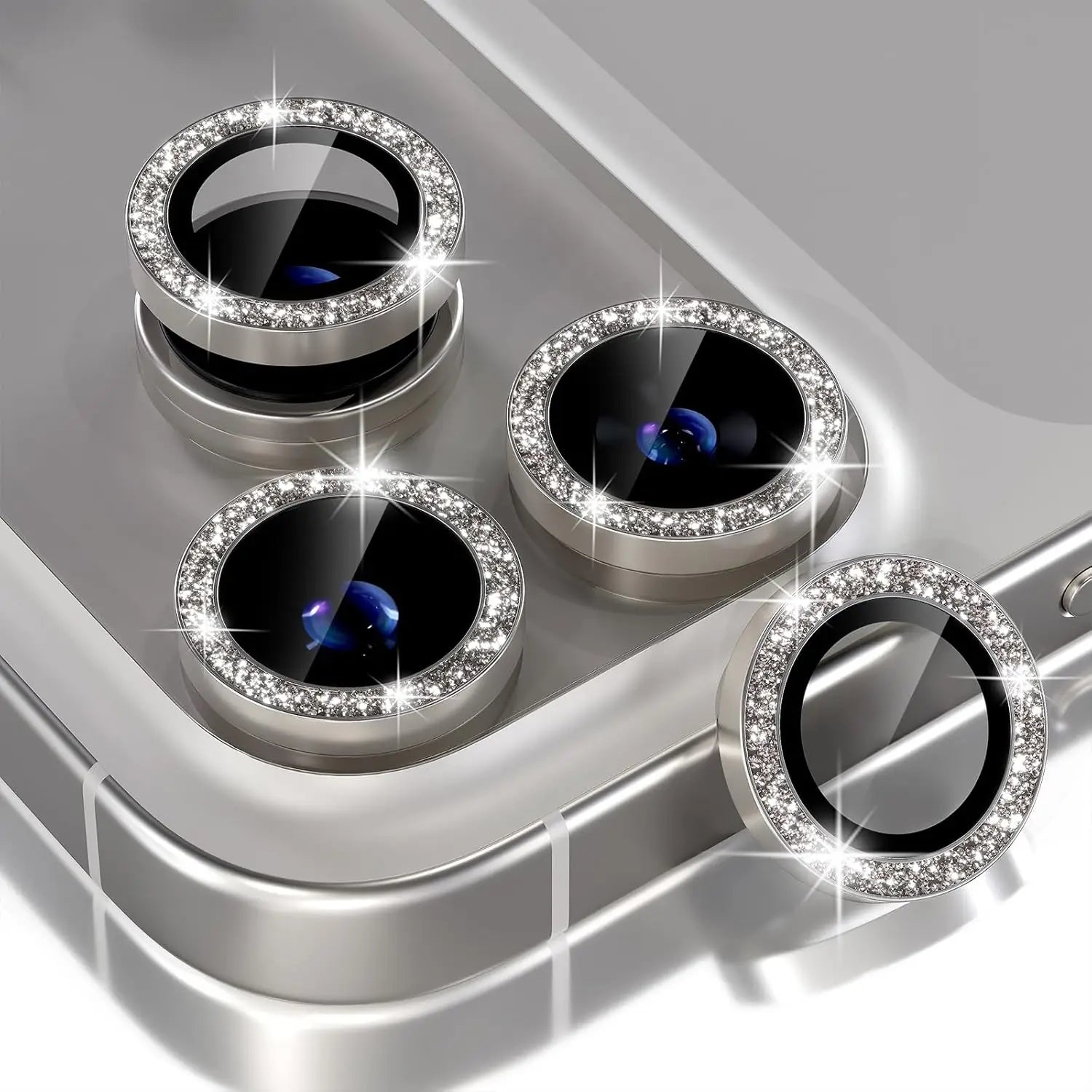 Bling Glitter Diamond Metal Frame Camera Protector For IPhone 17 Pro Max Air 17Pro Alloy Lens Tempered Glass Film Ring Cover Cap