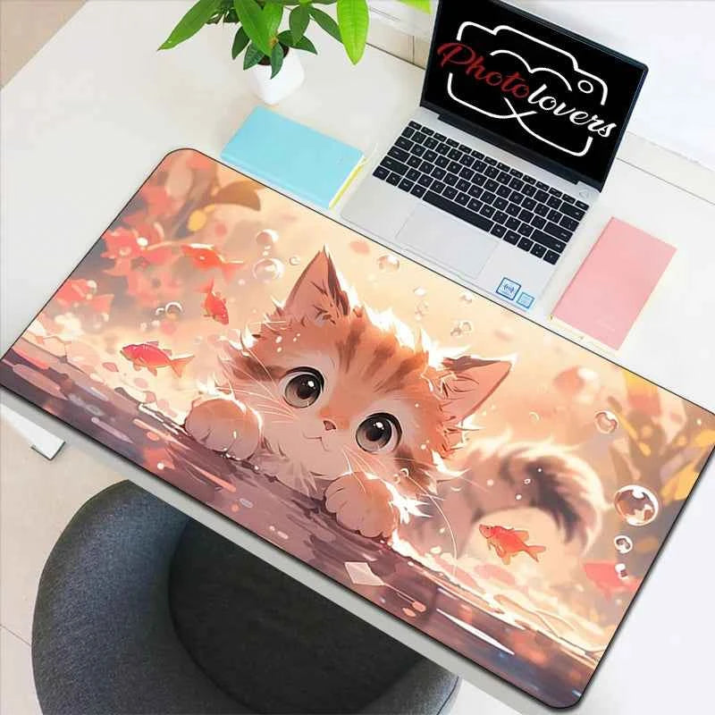 Anime Xxl Mouse Pad Gaming Accessories Cartoon Cat Keyboard Mousepad Gamer Desk Mat Cute Computer Offices Pc Cabinet Kawaii Mice