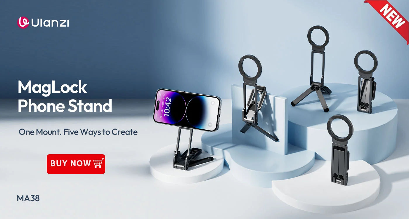 Ulanzi MA30 Magsafe Phone Tripod Dual-sided Magnetic Phone Holder Phone Stand for Iphone 16 15 Outdoor Travel Vlog LiveStreaming