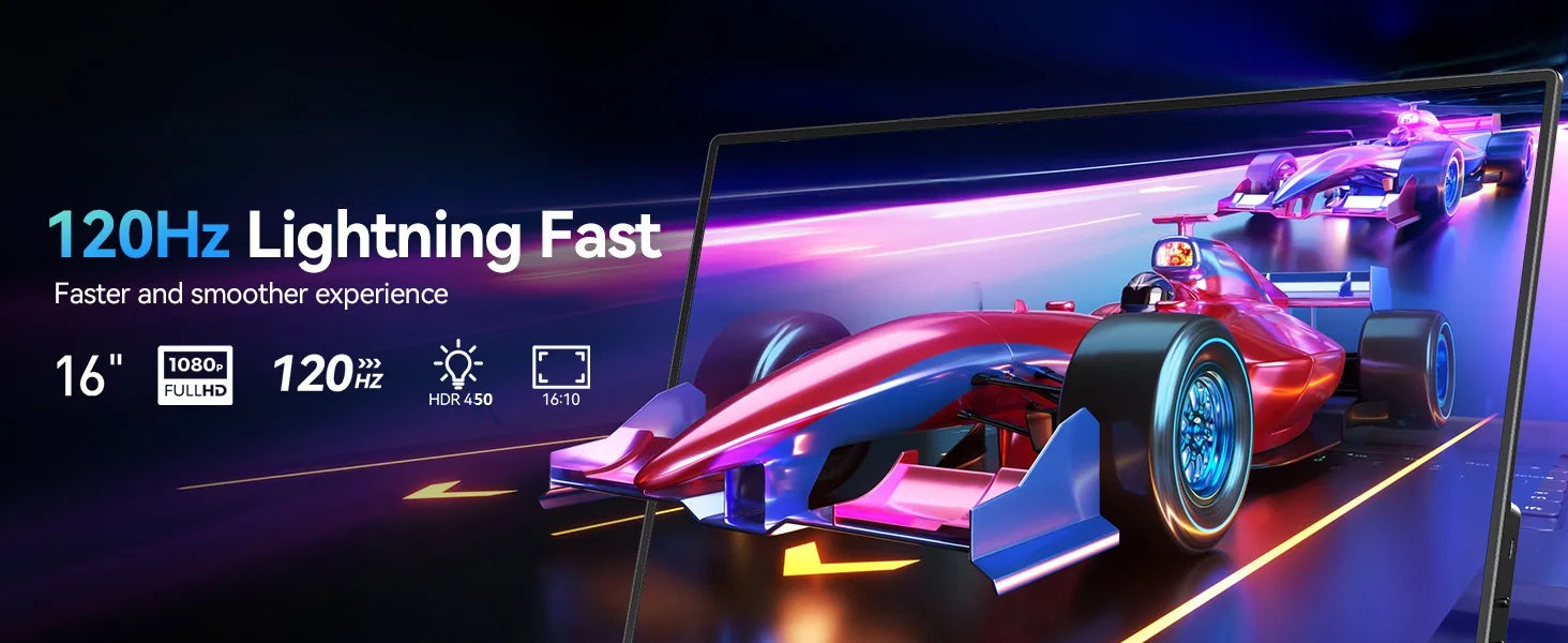 UPERFECT 2K 144Hz 450nits Portable Gaming Monitor 16
