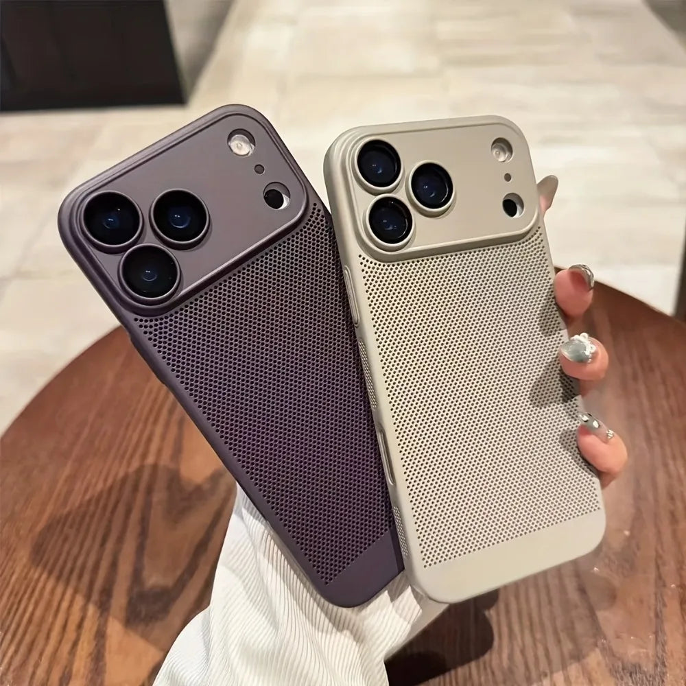Original Ultra Thin Cooling Heat Dissipation Phone Case For iPhone 17 16 12 15 13 14 Pro Max Plus 17Pro 17 Air Breathable Cover