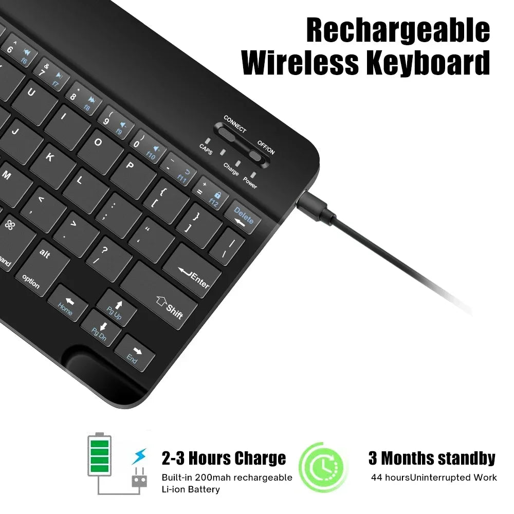 Tablet Wireless 10inch Keyboard For iOS Android Windows For iPad Huawei Samsung Teclado Bluetooth-compatible Keyboard and Mouse