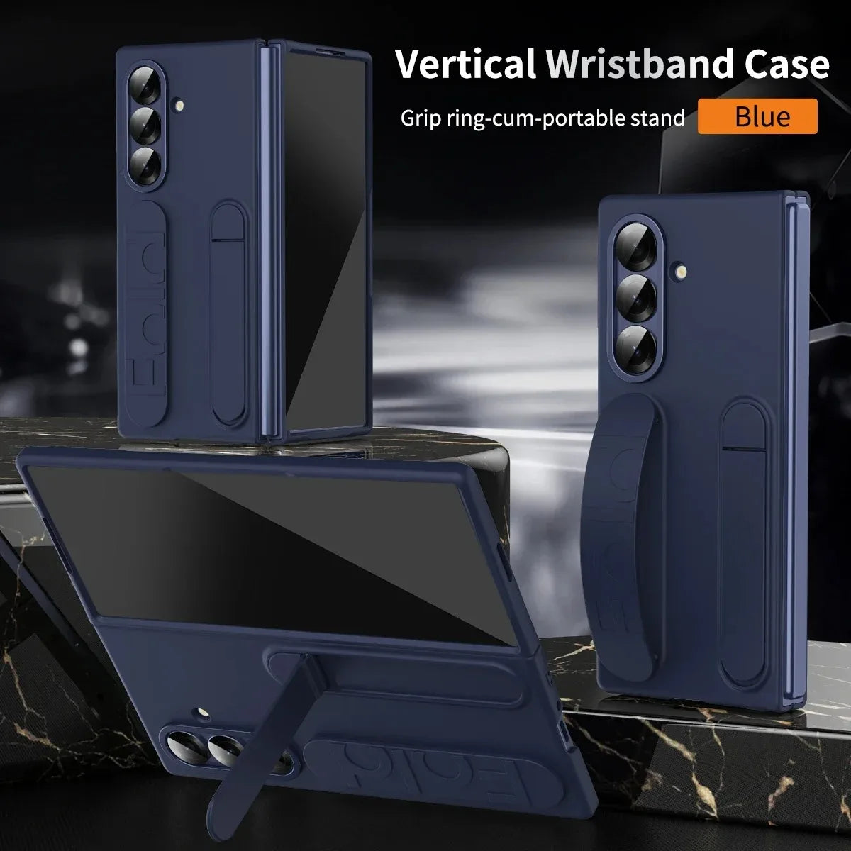Luxury Wristband Invisible Bracket Case for Samsung Galaxy Z Fold 6 5 4 3 7 fold6 Hand Wrist Strap Folding Stand Silicone Cover