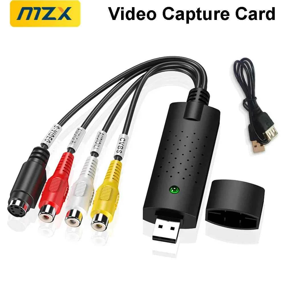 USB Video Capture Card Easy Cap VHS VCR Mini DV Hi8 DVD to Digital Converter RCA/S-video to USB 2.0 Audio Video Record Capturer
