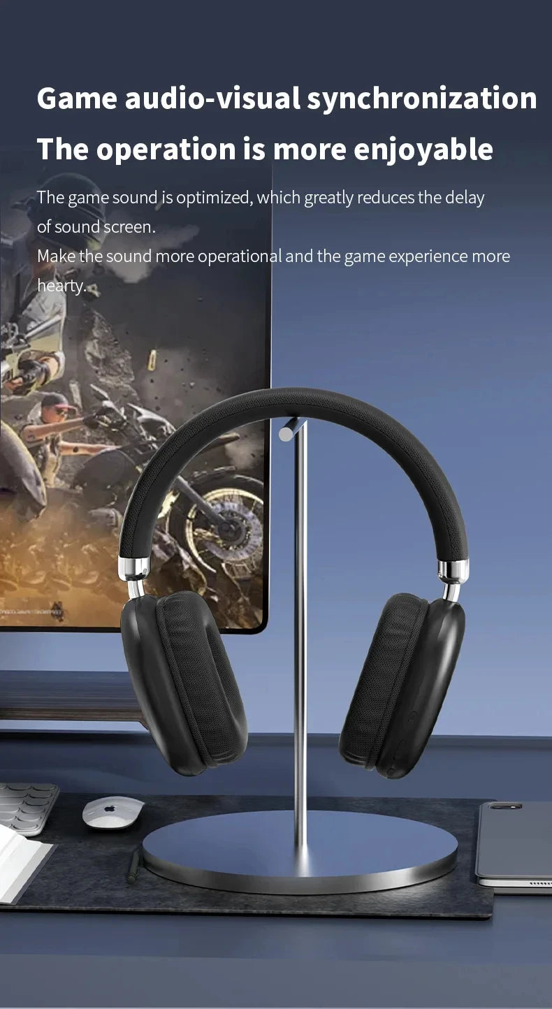 New Arrivals Wireless Bluetooth Headphones Over Ear Noise Cancelling Headset HiFi Stereo Deep Bass Foldable Wireless Earphones Built in Microphone Gaming Music Sports Travel Comfortable Ear Cushions