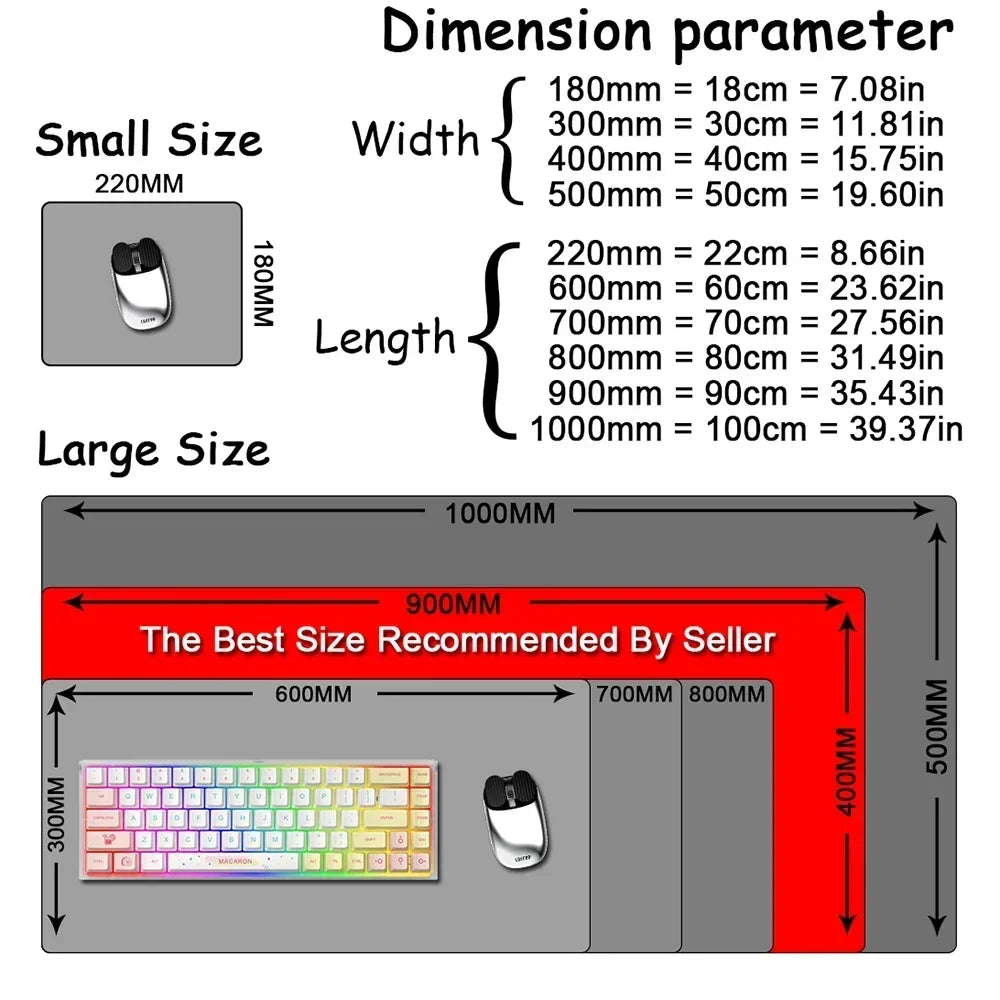 HD Printing Kawaii Anime Panda Mouse Pad Large Computer Office PC Game Table Mats XXL Gaming Keyboard Pad Cute Animals Desk Pads