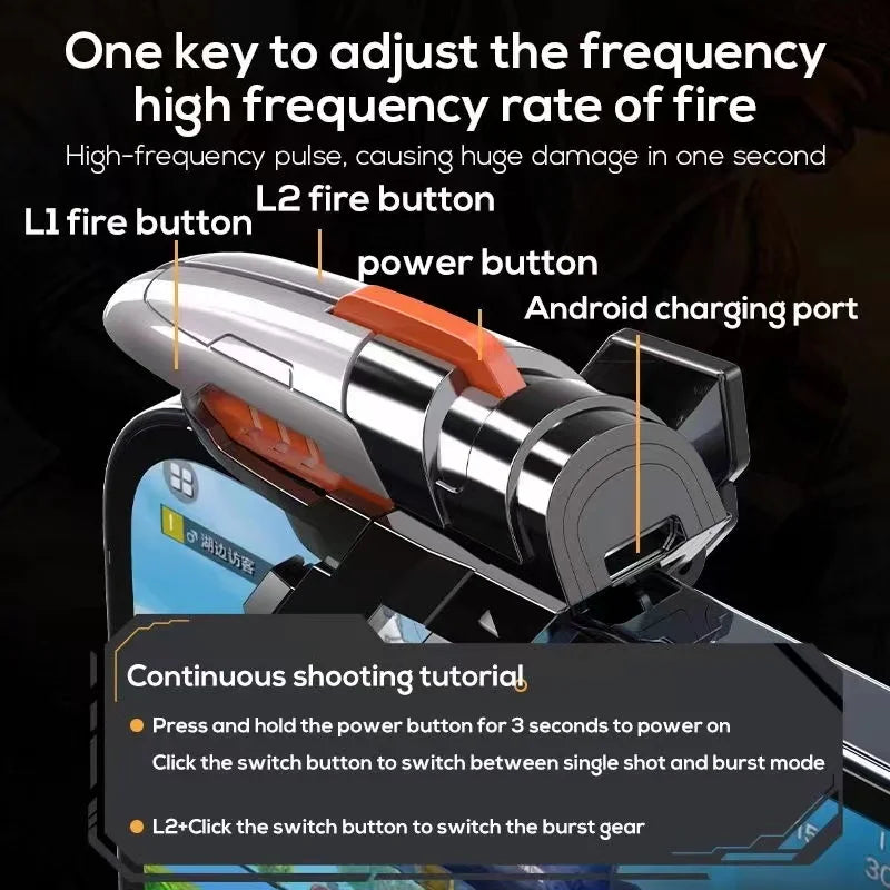 MEMO 6 Finger Mobile Phone ABS Game Trigger AK06 for PUBG Aim Shooting L1 R1 Alloy Key Button for IOS Android Gamepad Controller