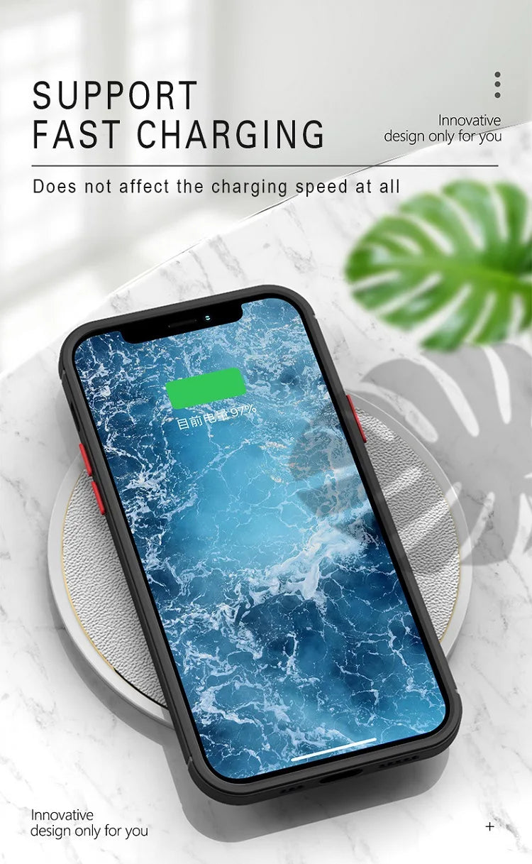 for iPhone 16 15 14 13 12 11 Pro Max Plus Mini XS XR SE 7 8 Case Wireless Charge Magnetic Magsafe Skin Matte Cover Shell Fundas