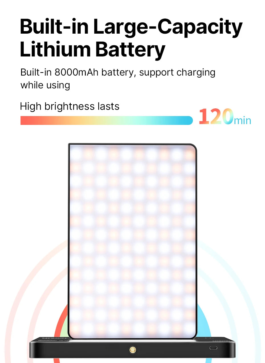 Ulanzi LT003 LED Video Light RGB Panel Light 2500-9000K CRI 95+ 8000mAh Fill Light for Live-streaming Video Tiktok Youtube