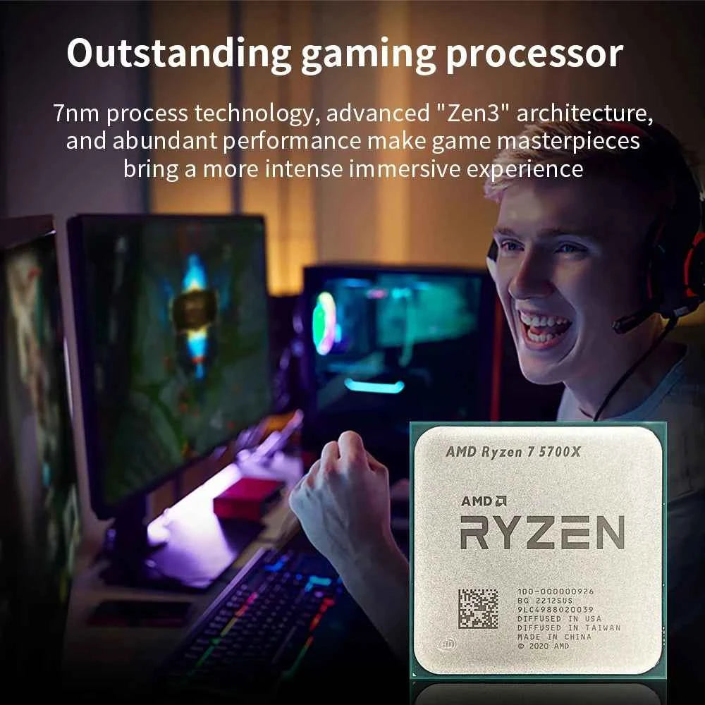 AMD Ryzen 7 5700X (New) 8-Core 16-Thread NEW DDR4 7NM Socket AM4 3.4GHz L3=32M Processor 65W R7 5700X without fan
