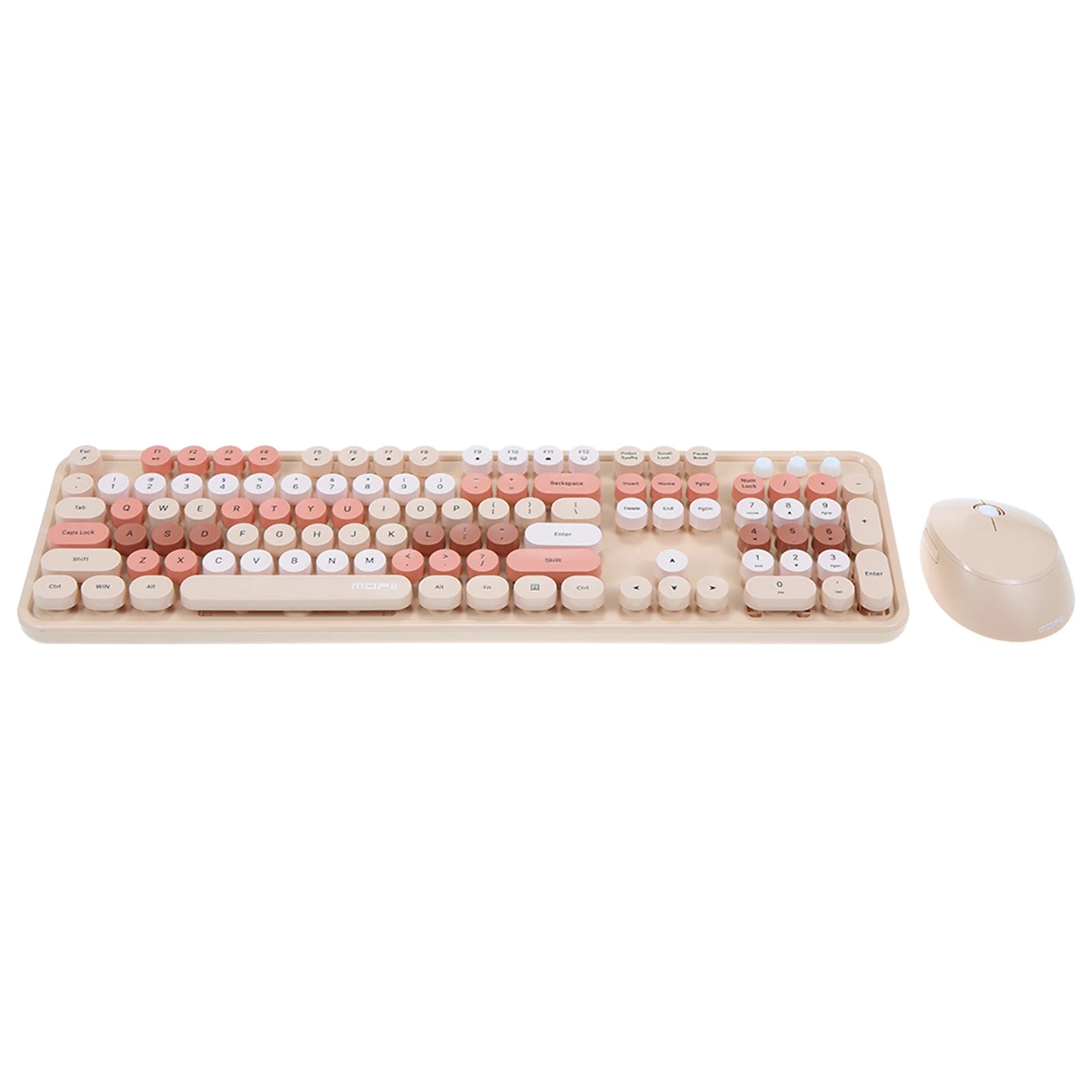 Mofii Sweet Keyboard Mouse Combo Mixed Color 2.4G Wireless Keyboard Mouse Set Circular Suspension Key Cap for PC Laptop Purple