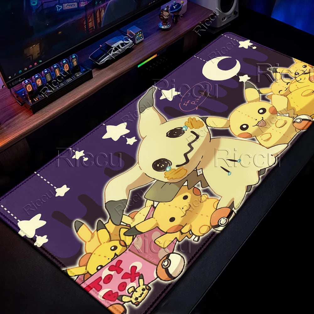 XXL Mousepad Laptop Japan Cool Anime Mouse Pad Large pokemon Mimikyu Gaming Mat Gamer PC Cabinet Keyboard Rug Desk Accessories