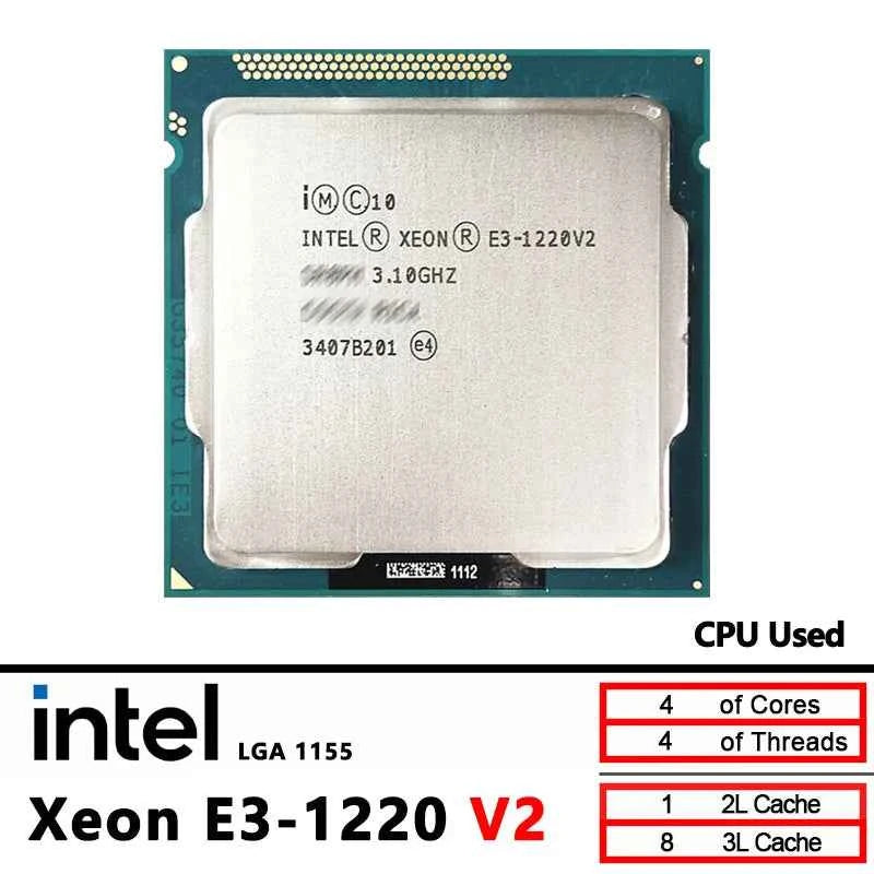 Intel Xeon E3-1220V2 Used E3 1220 v2  3.1 GHz Quad-Core CPU 8M 69W LGA 1155