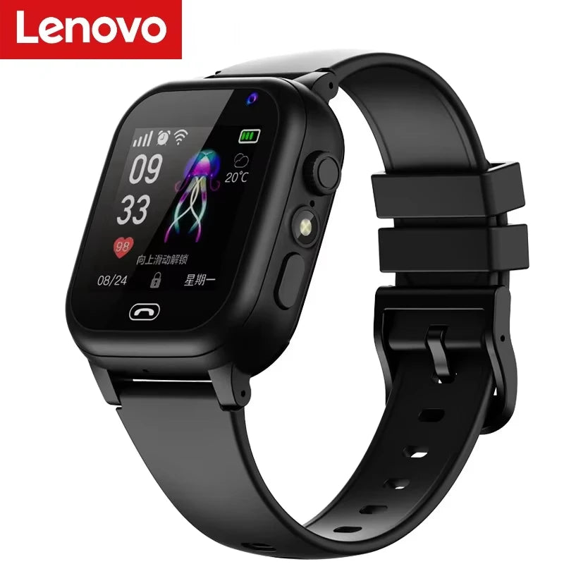 Lenovo Kids Smart Watch SOS GPS Location Sim Card Camera Heart Rate Monitoring Bluetooth Calling Waterproof Gift For Android