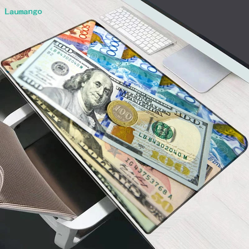 Gaming Laptop Dollar Printing Desk Mat Wrist Pad Mouse Pc Accessories Table Pads Deskmat Gamer Cabinet Keyboard Keycaps Mausepad